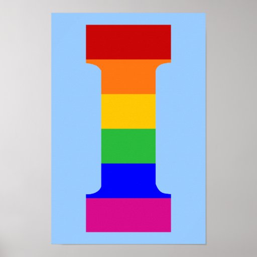 Rainbow Letter I Posters Zazzle