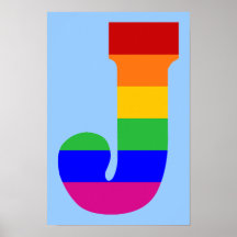 Rainbow Letter J Print