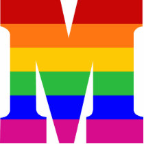 Rainbow Letter M Photo Cutouts