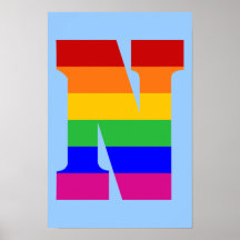 Rainbow Letter N Poster