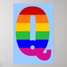 Rainbow Letter Q Print
