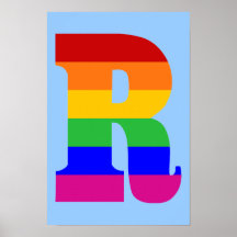 Rainbow Letter R Posters