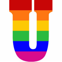 Rainbow Letter U Photo Cut Out
