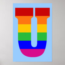 Rainbow Letter U Print