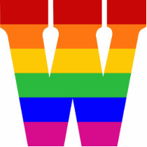 Rainbow Letter W Acrylic Cut Outs