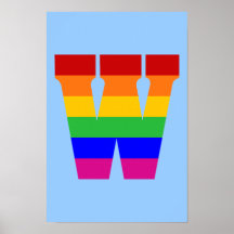 Rainbow Letter W Poster