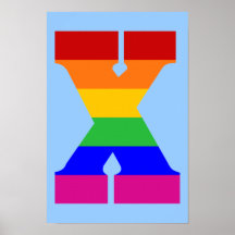 Rainbow Letter X Print