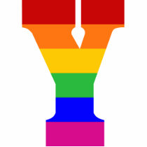 Rainbow Letter Y Photo Cutout