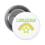 Rainbow Librarian Pinback Buttons