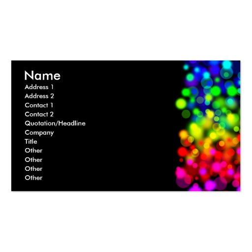 Rainbow Lights Business Card Template (front side)