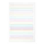 Rainbow Lined Simple Stationary Custom Stationery