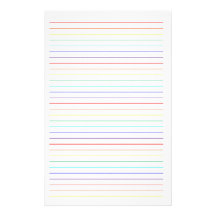Rainbow Lined Simple Stationary Custom Stationery