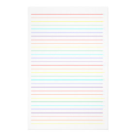 Rainbow Lined Simple Stationary Custom Stationery