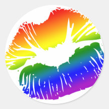 Rainbow Lips 1 Round Sticker