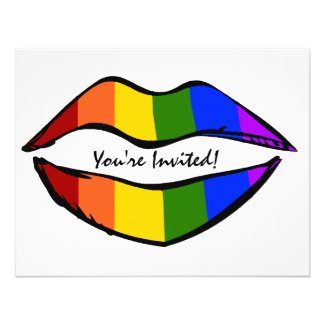 Rainbow Lips Invitation