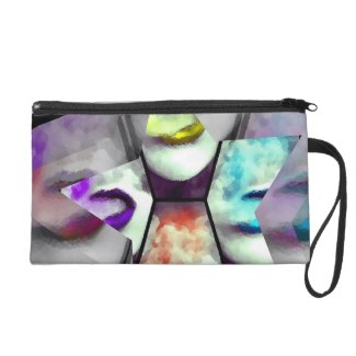 Rainbow Lips Smoke Star Wristlet Purses