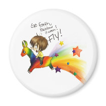 Rainbow Llama Refrigerator Magnet