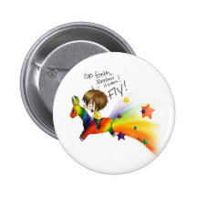 Rainbow Llama Pinback Buttons