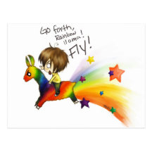 Rainbow Llama Post Cards
