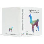 Rainbow Llamas Vinyl Binder