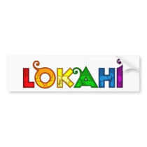 Rainbow Lokahi White Bumper Sticker bumper stickers