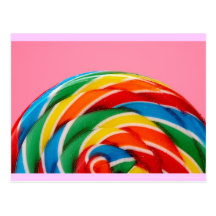 Rainbow Lollipop Close-Up Postcards