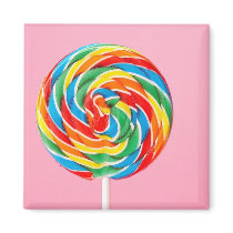 Rainbow Lollipop Fridge Magnets