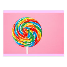 Rainbow Lollipop Post Card