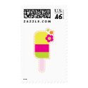 Rainbow Lollipop with Flowers postage