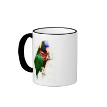 Rainbow Lorikeet Art Mug by MenagerieMayhem Rainbow Lorikeet Art Mug