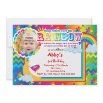 Rainbow lotsa colors birthday invitation