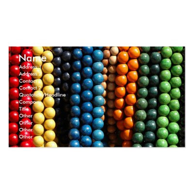 RAINBOW LOVE BEADS BUSINESS CARDS by shayneemelissa