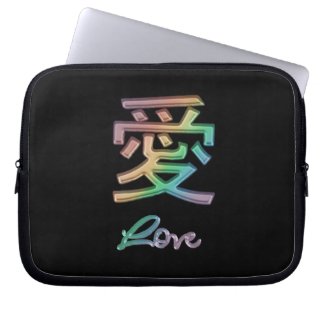 Rainbow Love ~ Chinese Symbol for Love Computer Sleeve