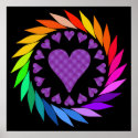 Rainbow Love Hearts posters