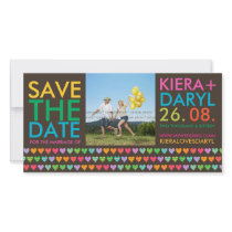 Rainbow Love Hearts Save The Date Photo Card