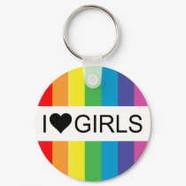 rainbow love. i heart girls. keychains by chromatosis rainbow love. i heart girls. keychains