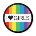 rainbow love. i heart girls. magnets