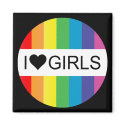 rainbow love. i heart girls. magnets