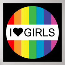 rainbow love. i heart girls. print
