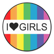 rainbow love. i heart girls. stickers
