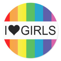 rainbow love. i heart girls. stickers