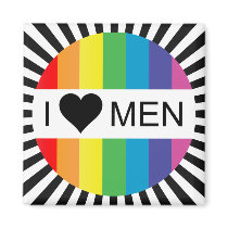 rainbow love. i heart men. magnets by chromatosis rainbow love. i heart men. magnets