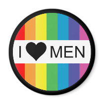 rainbow love. i heart men. magnets