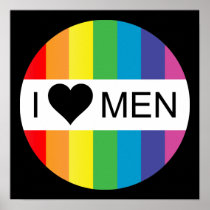 rainbow love. i heart men. posters