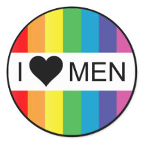 rainbow love. i heart men. stickers