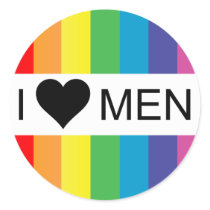 rainbow love. i heart men. stickers