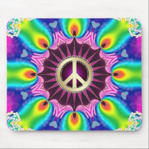Rainbow Love Light Peace Sign Mousepad mousepads