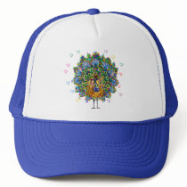 Rainbow Love Peacock Trucker Hats