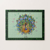 Rainbow Love Peacock Jigsaw Puzzle