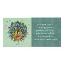 Rainbow Love Peacock Photo Card